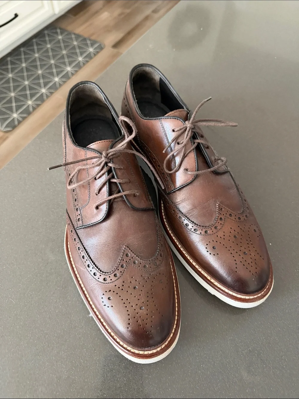 Johnston & Murphy Brown Leather Wingtip Derbys